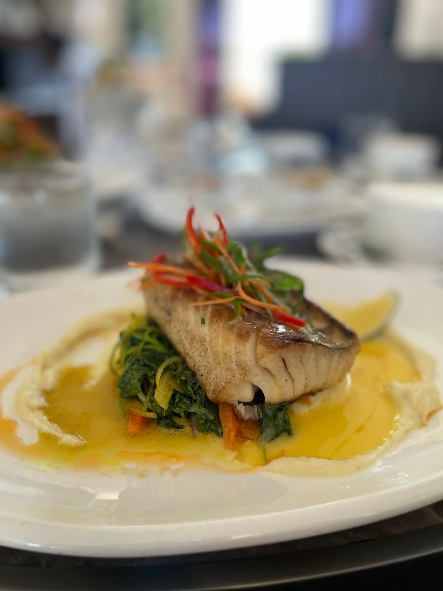 Pan-seared fish fillet